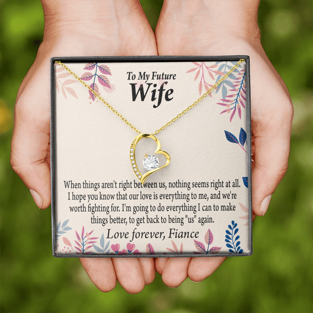 To My Fiancee I Will Make Everything Better Forever Necklace w Message Card-Express Your Love Gifts