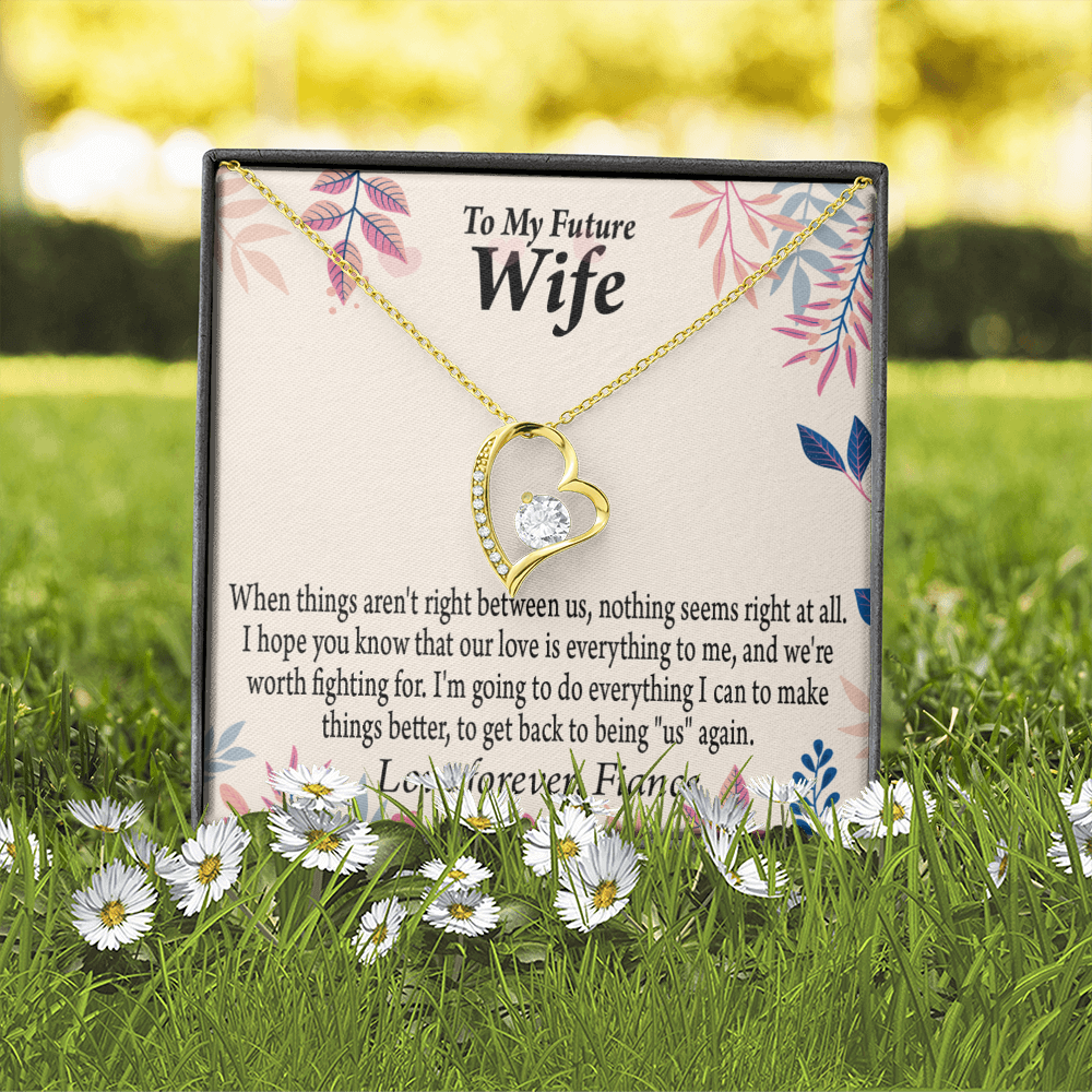 To My Fiancee I Will Make Everything Better Forever Necklace w Message Card-Express Your Love Gifts