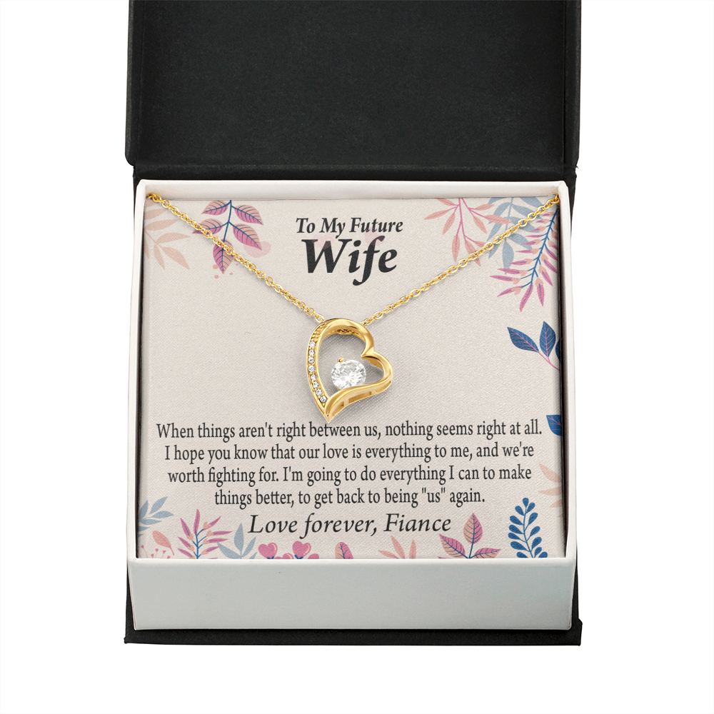 To My Fiancee I Will Make Everything Better Forever Necklace w Message Card-Express Your Love Gifts