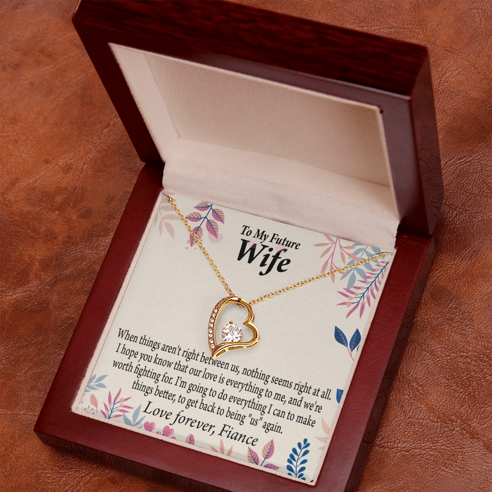 To My Fiancee I Will Make Everything Better Forever Necklace w Message Card-Express Your Love Gifts