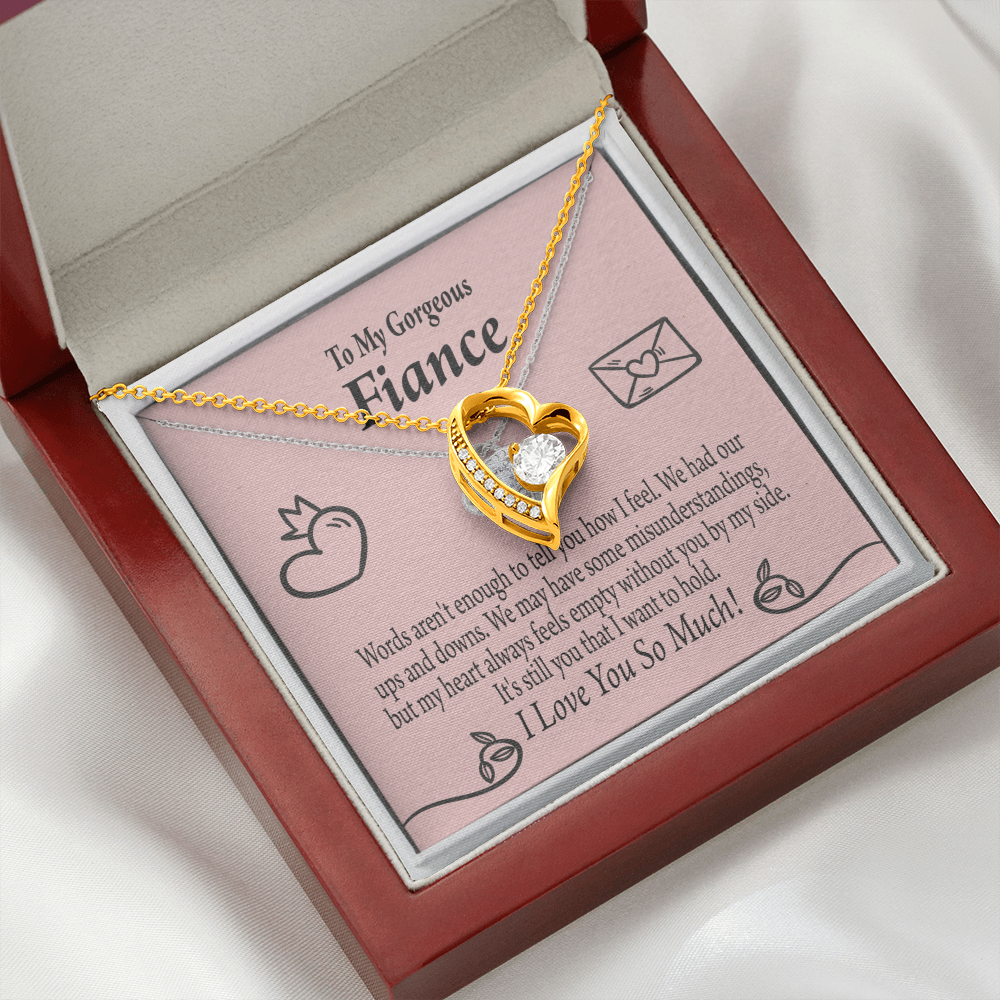 To My Fiancee It's You Forever Necklace w Message Card-Express Your Love Gifts