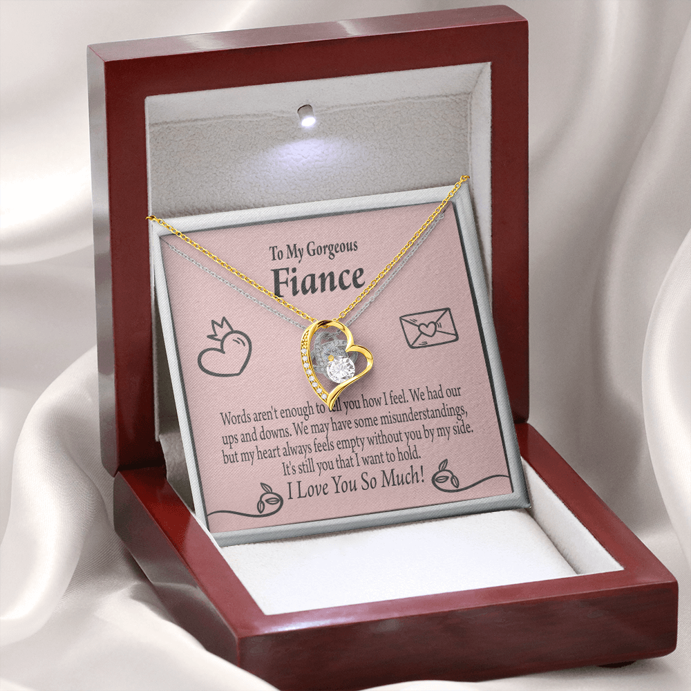 To My Fiancee It's You Forever Necklace w Message Card-Express Your Love Gifts