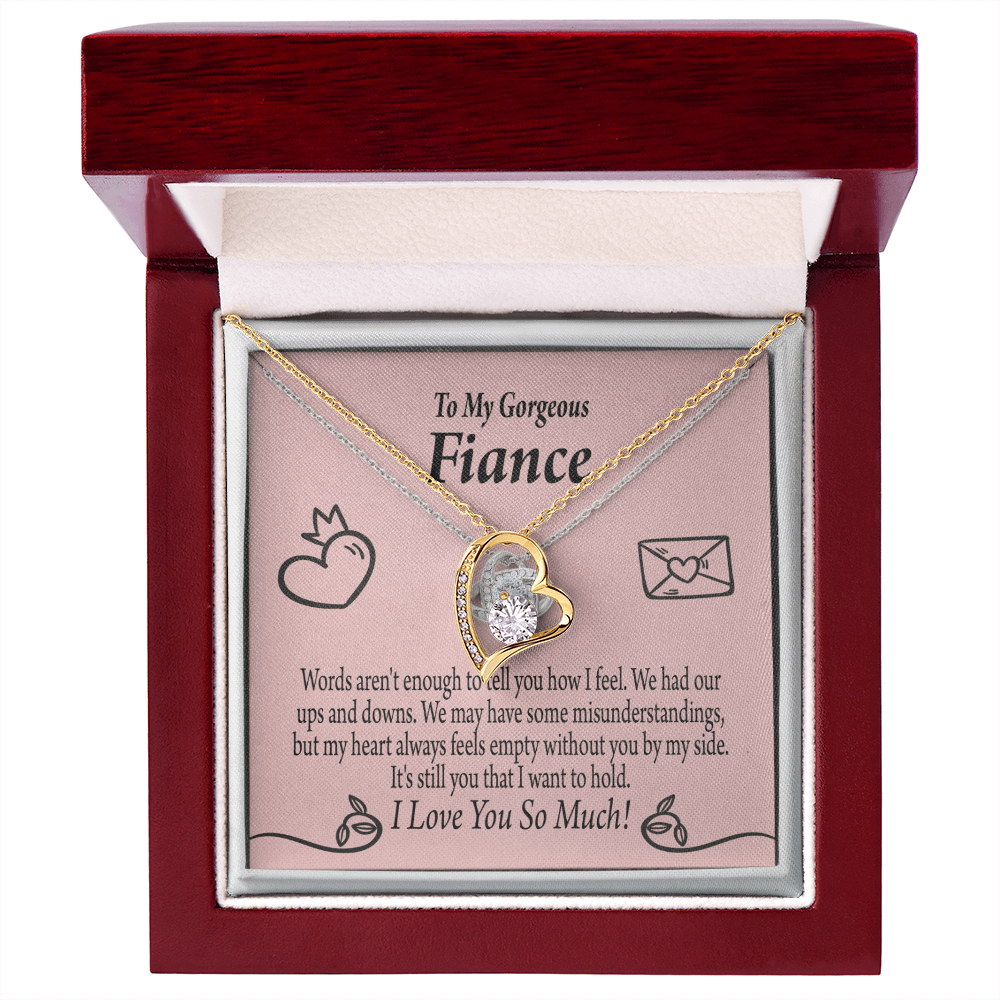 To My Fiancee It's You Forever Necklace w Message Card-Express Your Love Gifts