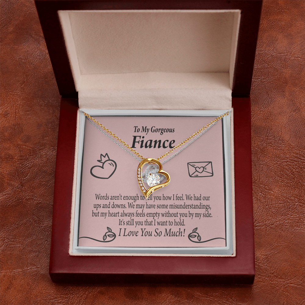 To My Fiancee It's You Forever Necklace w Message Card-Express Your Love Gifts