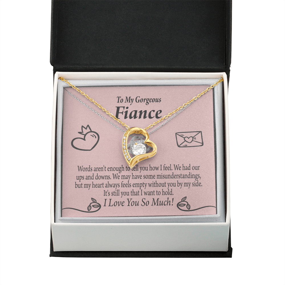 To My Fiancee It's You Forever Necklace w Message Card-Express Your Love Gifts