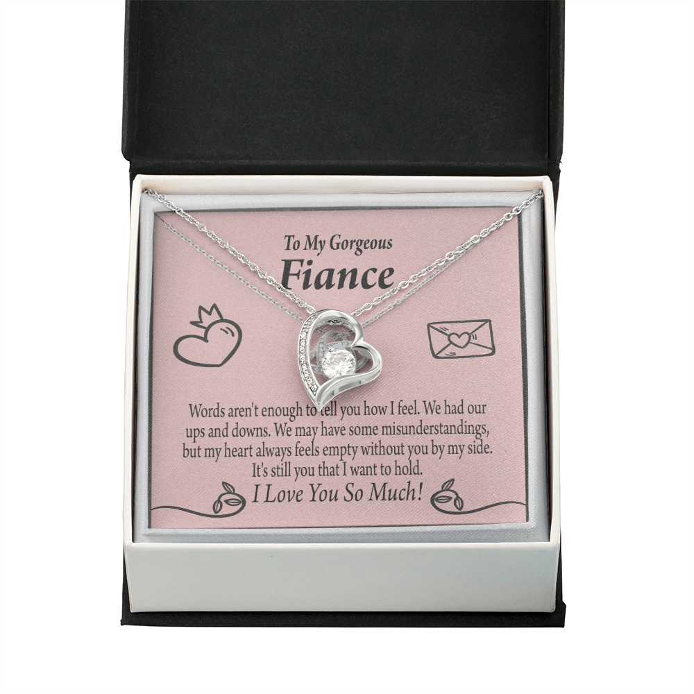 To My Fiancee It's You Forever Necklace w Message Card-Express Your Love Gifts