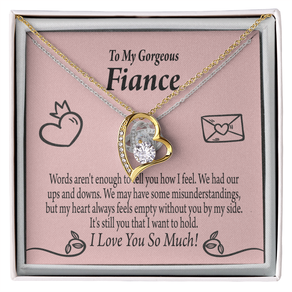 To My Fiancee It's You Forever Necklace w Message Card-Express Your Love Gifts