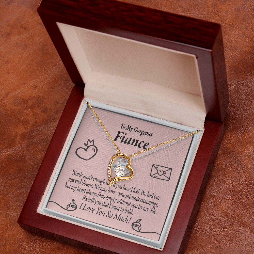 To My Fiancee It's You Forever Necklace w Message Card-Express Your Love Gifts