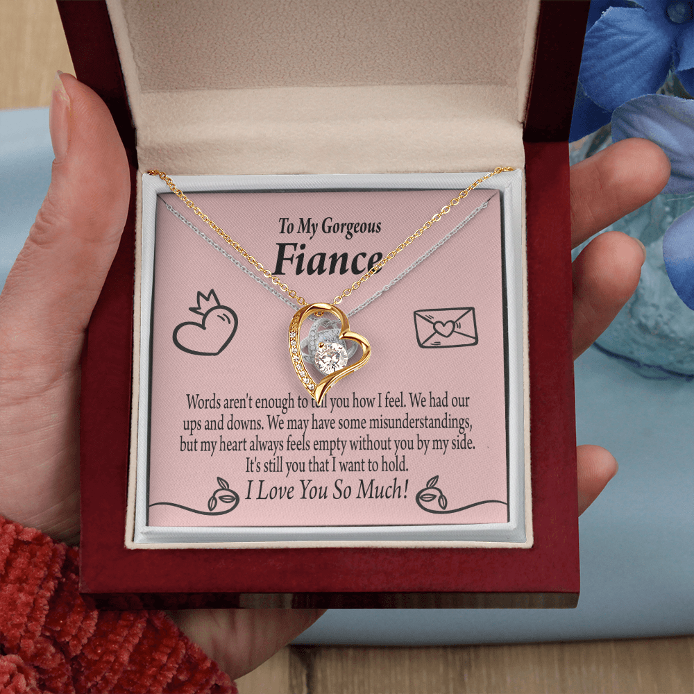 To My Fiancee It's You Forever Necklace w Message Card-Express Your Love Gifts