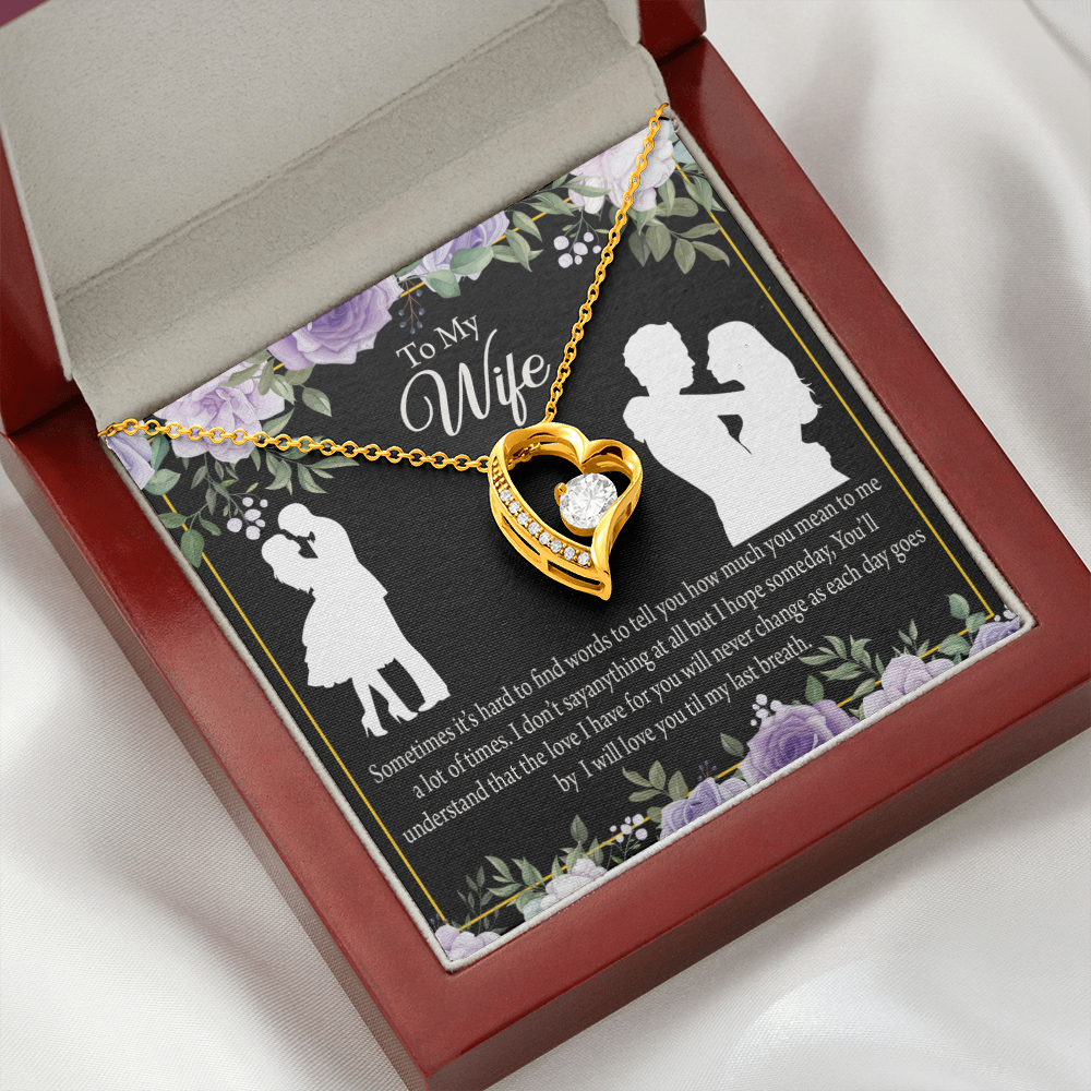 To My Fiancee Last Breath Forever Necklace w Message Card-Express Your Love Gifts