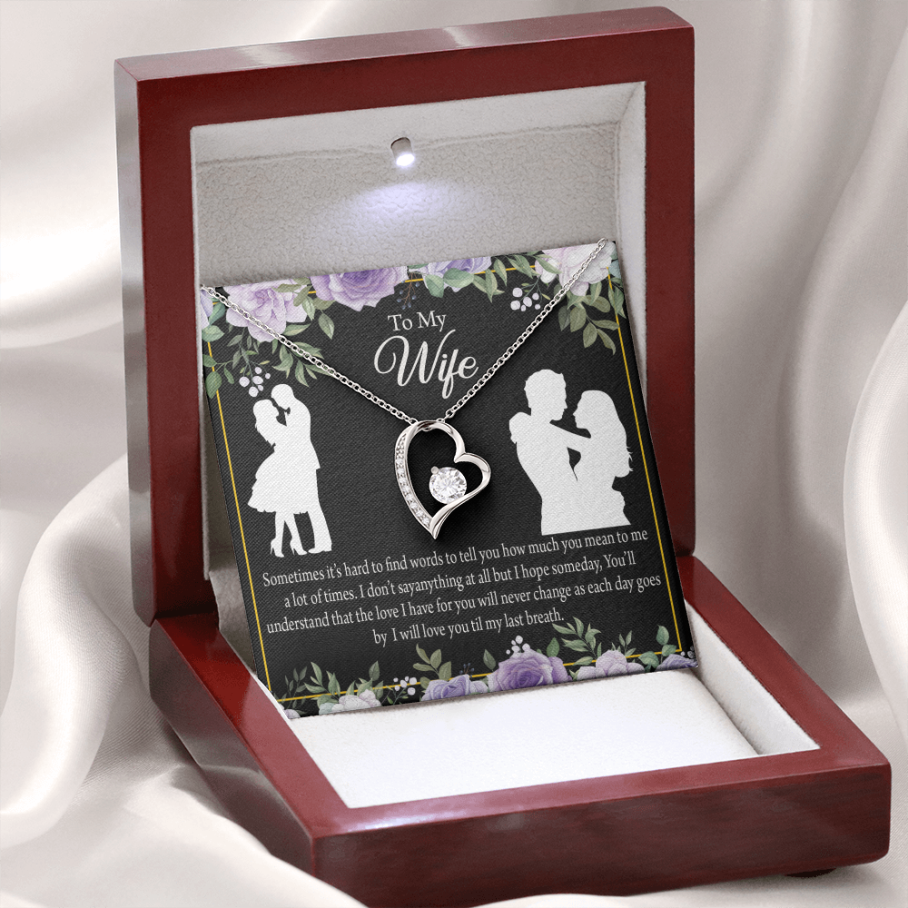 To My Fiancee Last Breath Forever Necklace w Message Card-Express Your Love Gifts