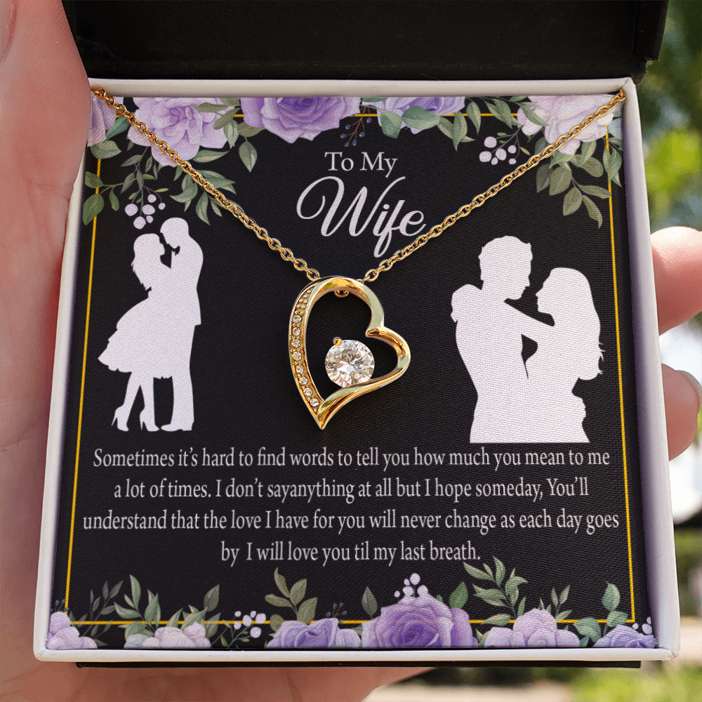 To My Fiancee Last Breath Forever Necklace w Message Card-Express Your Love Gifts