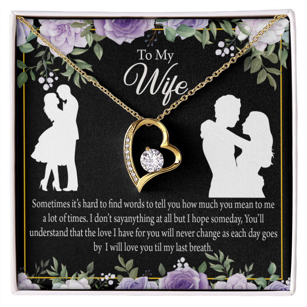 To My Fiancee Last Breath Forever Necklace w Message Card-Express Your Love Gifts