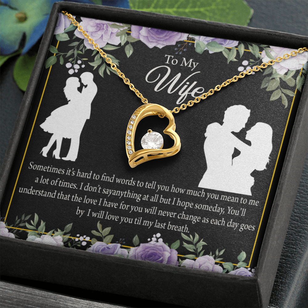 To My Fiancee Last Breath Forever Necklace w Message Card-Express Your Love Gifts