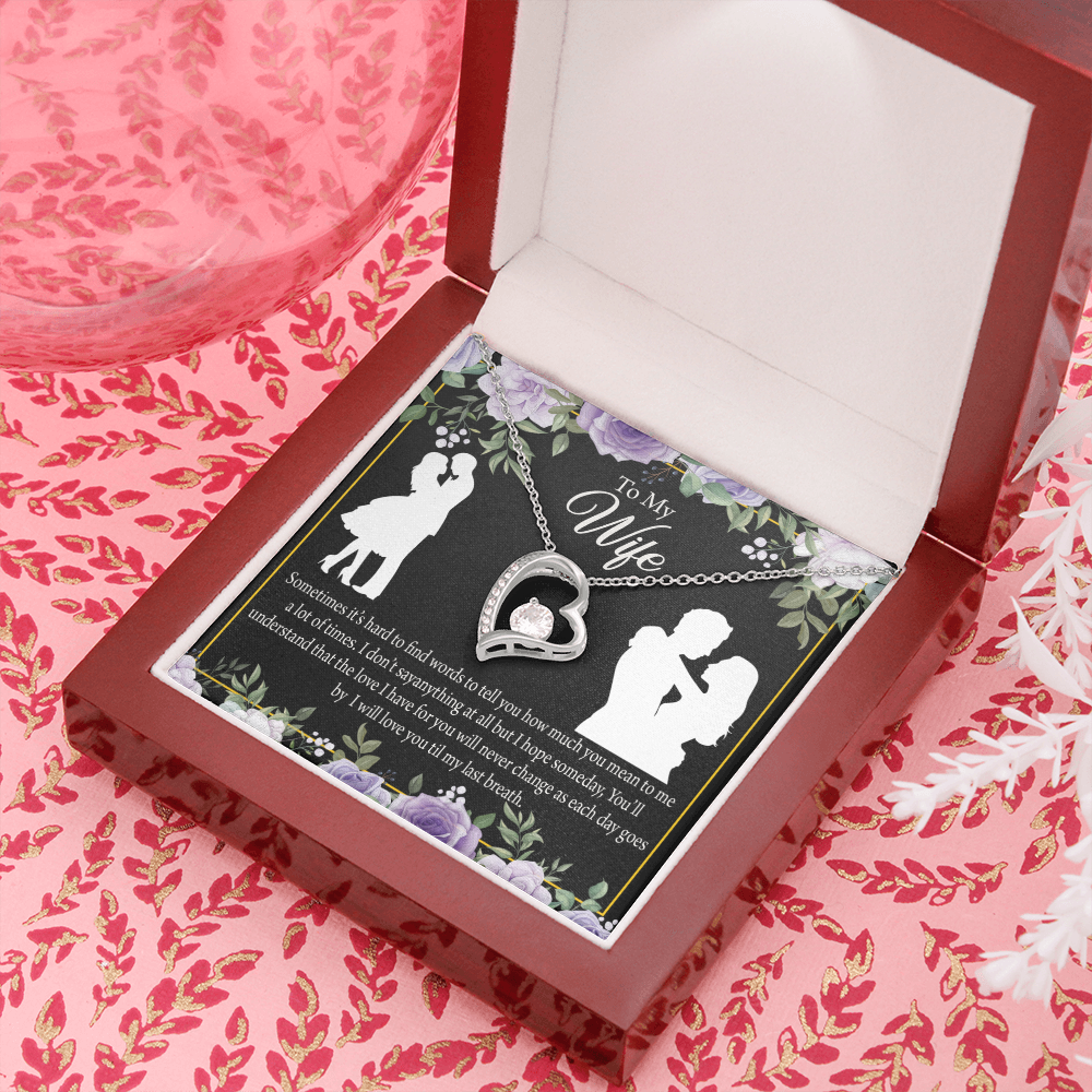 To My Fiancee Last Breath Forever Necklace w Message Card-Express Your Love Gifts