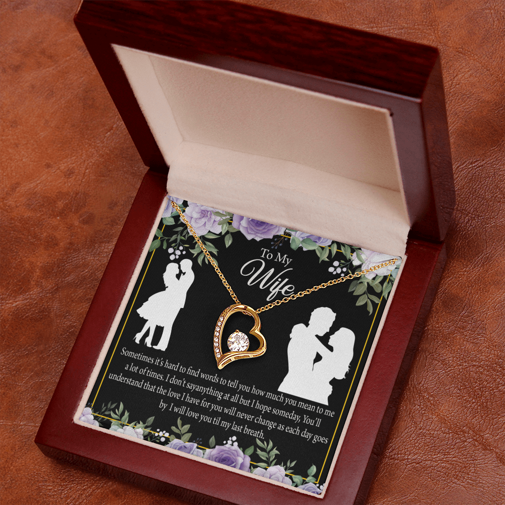 To My Fiancee Last Breath Forever Necklace w Message Card-Express Your Love Gifts