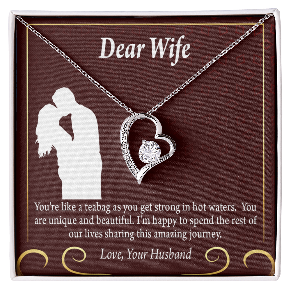 To My Fiancee Love Journey Forever Necklace w Message Card-Express Your Love Gifts