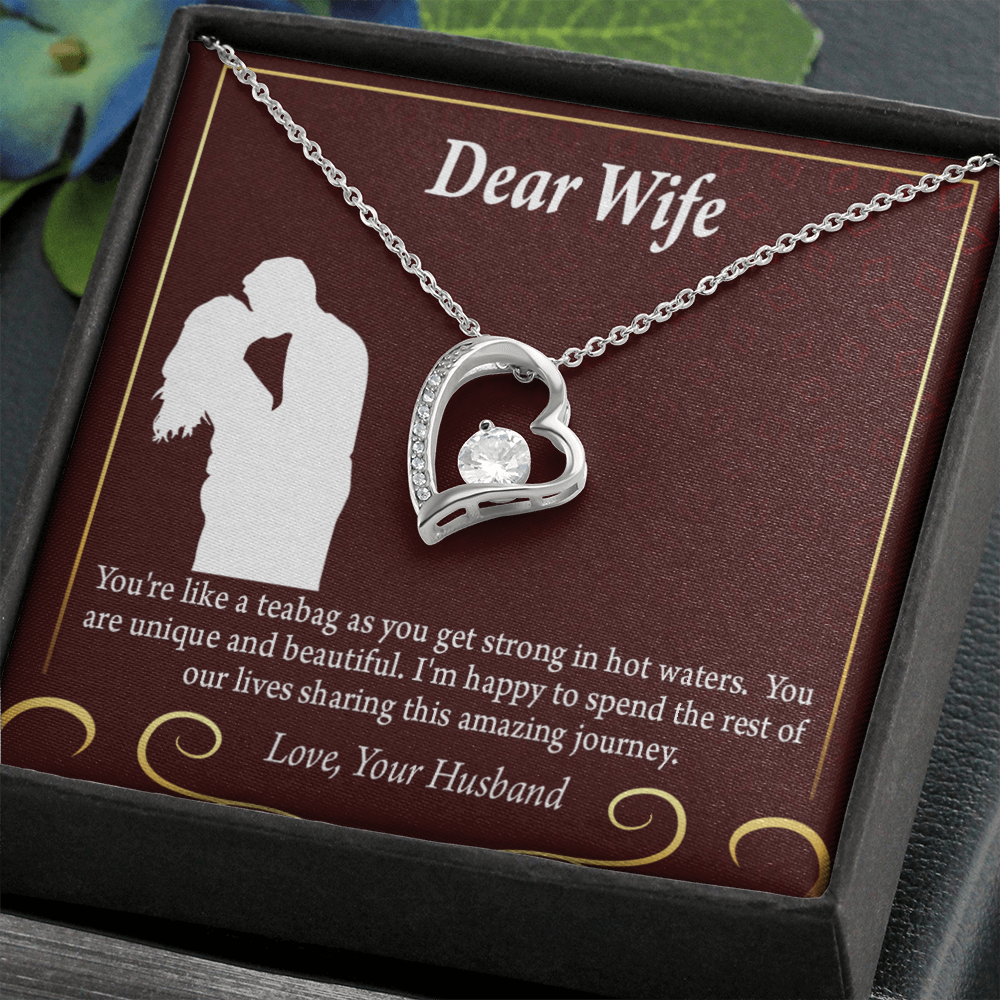 To My Fiancee Love Journey Forever Necklace w Message Card-Express Your Love Gifts