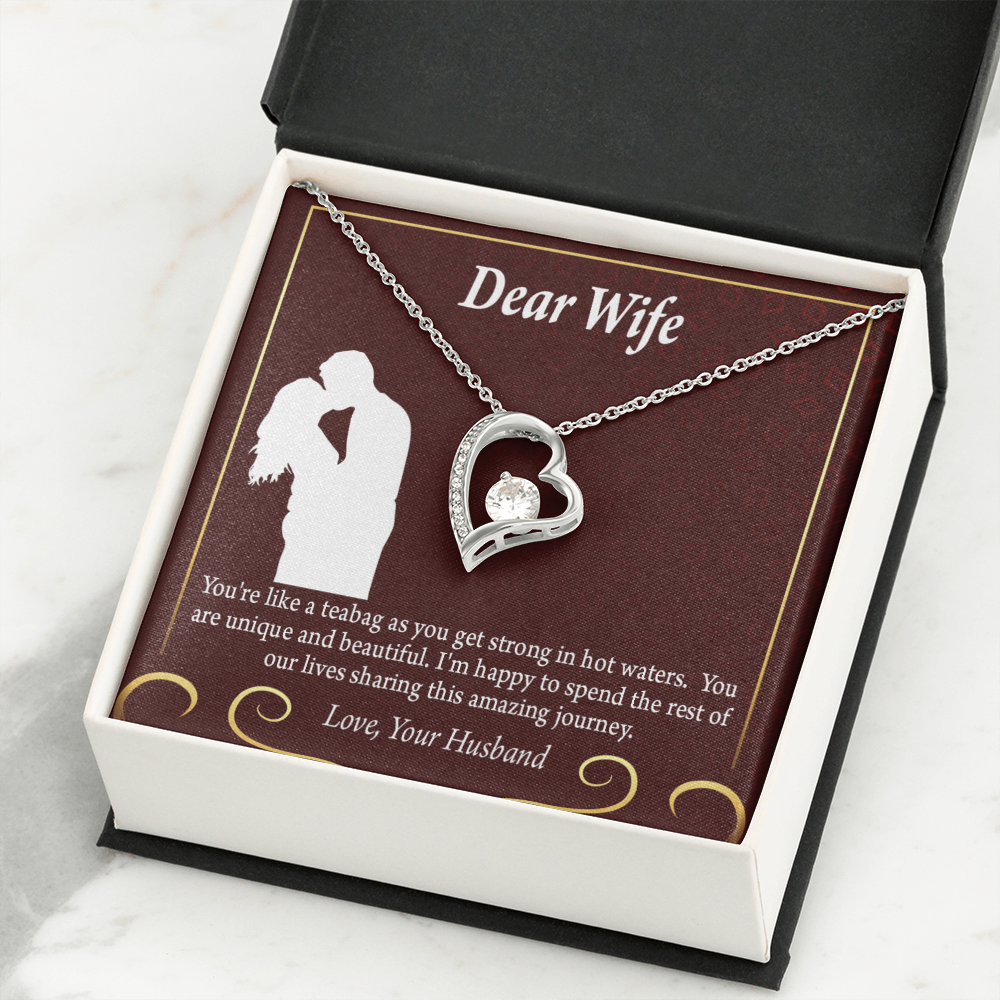 To My Fiancee Love Journey Forever Necklace w Message Card-Express Your Love Gifts