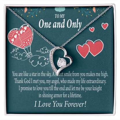 To My Fiancee My Angel Forever Necklace w Message Card-Express Your Love Gifts