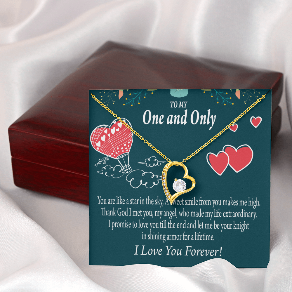 To My Fiancee My Angel Forever Necklace w Message Card-Express Your Love Gifts