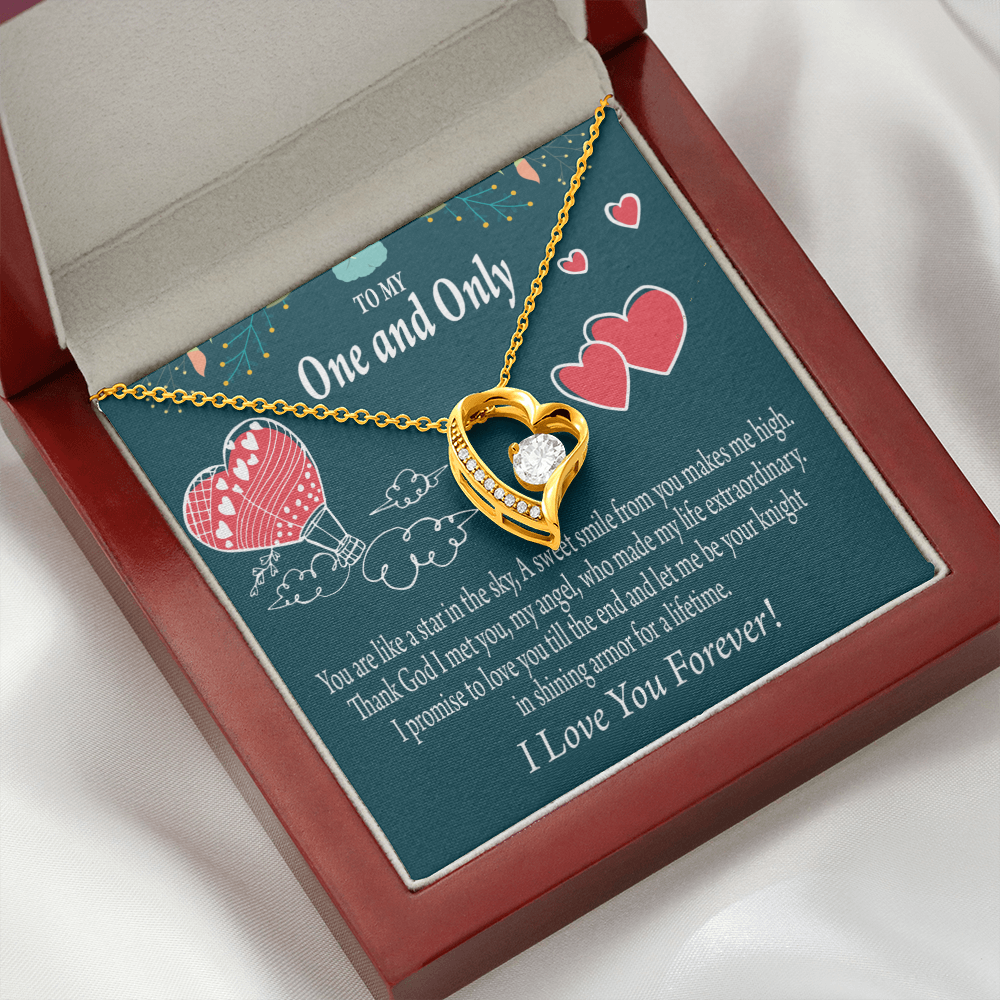 To My Fiancee My Angel Forever Necklace w Message Card-Express Your Love Gifts