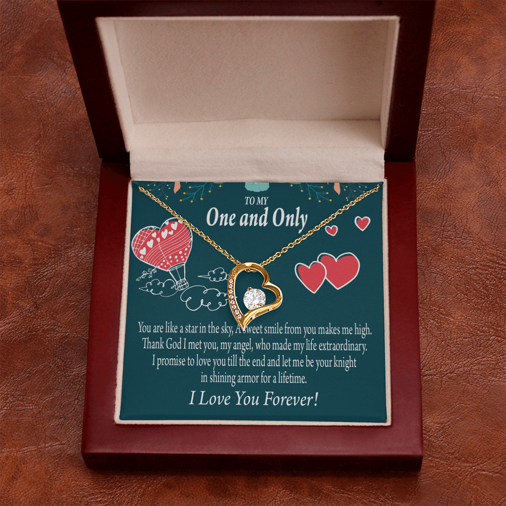 To My Fiancee My Angel Forever Necklace w Message Card-Express Your Love Gifts