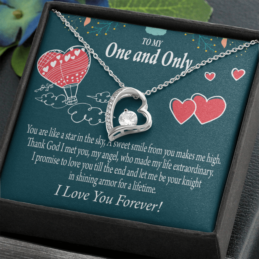 To My Fiancee My Angel Forever Necklace w Message Card-Express Your Love Gifts