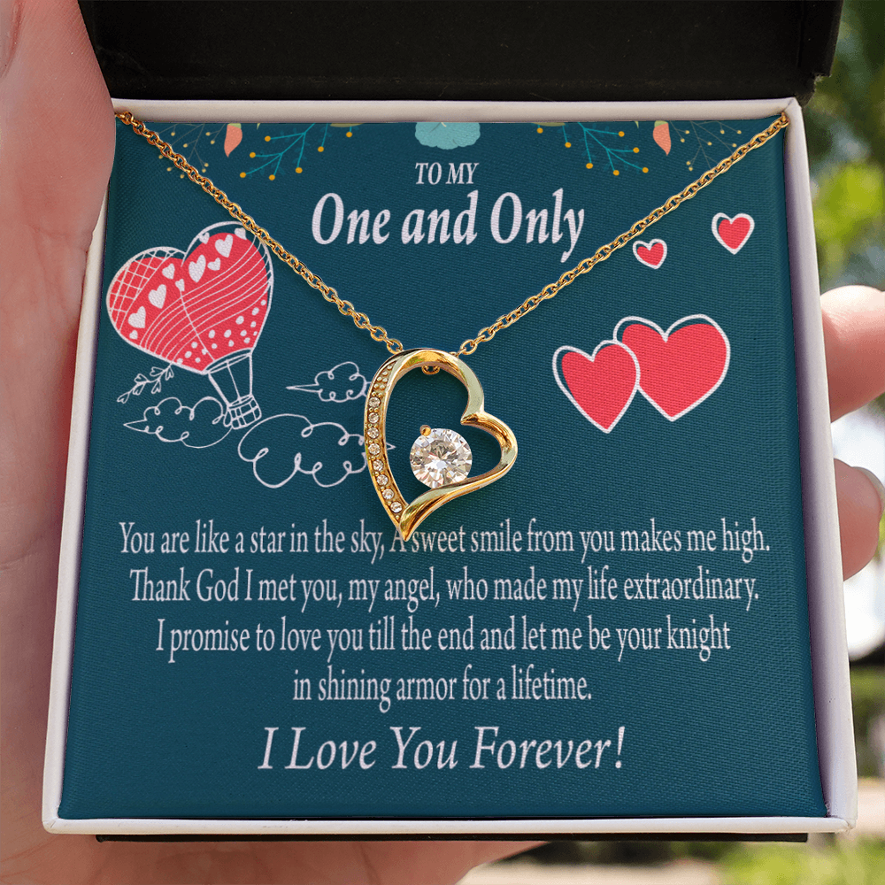 To My Fiancee My Angel Forever Necklace w Message Card-Express Your Love Gifts