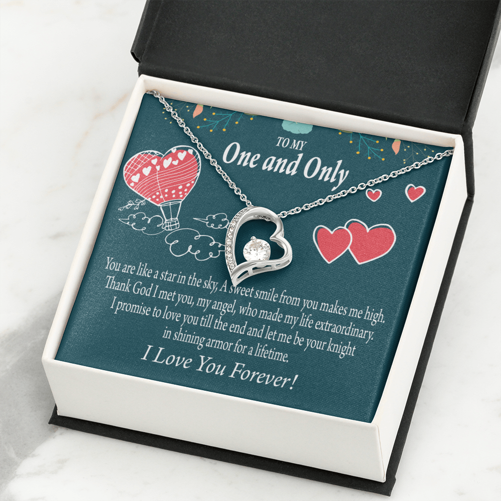 To My Fiancee My Angel Forever Necklace w Message Card-Express Your Love Gifts