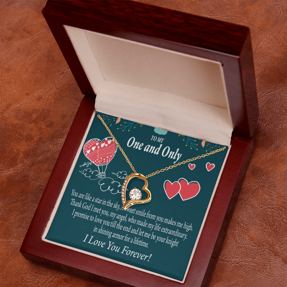 To My Fiancee My Angel Forever Necklace w Message Card-Express Your Love Gifts