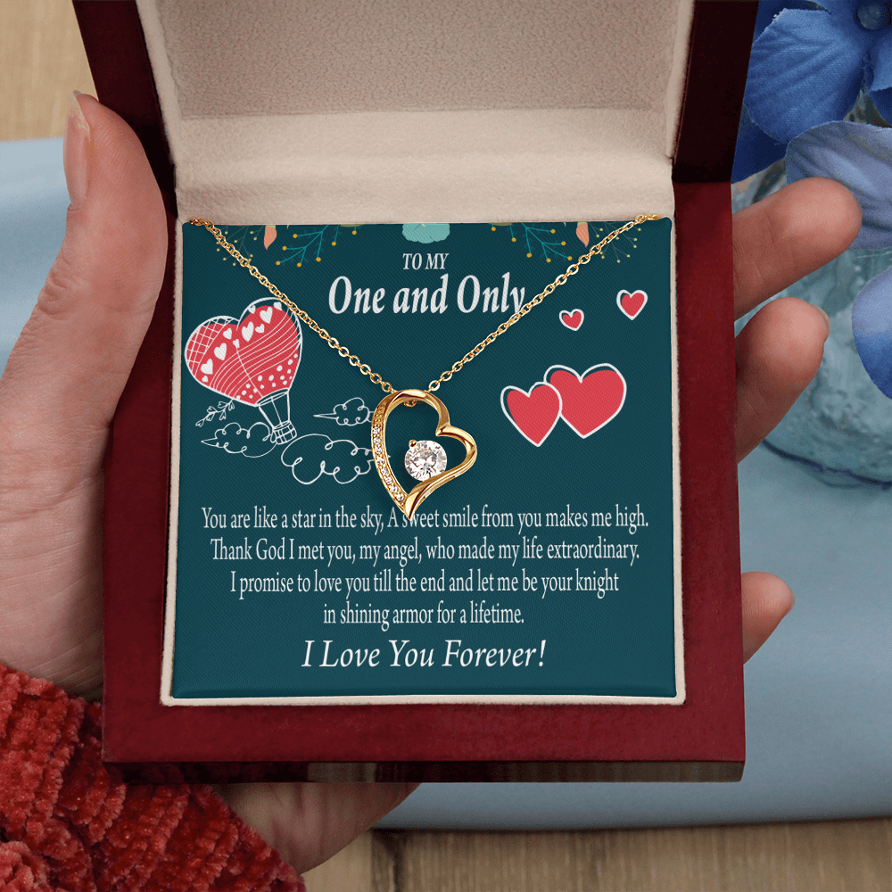 To My Fiancee My Angel Forever Necklace w Message Card-Express Your Love Gifts