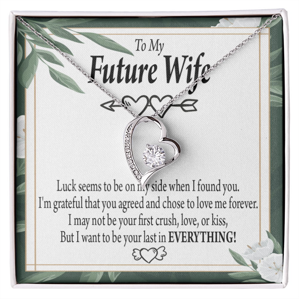 To My Fiancee My Last Forever Necklace w Message Card-Express Your Love Gifts