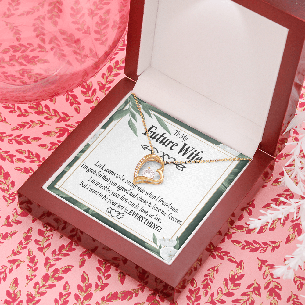 To My Fiancee My Last Forever Necklace w Message Card-Express Your Love Gifts