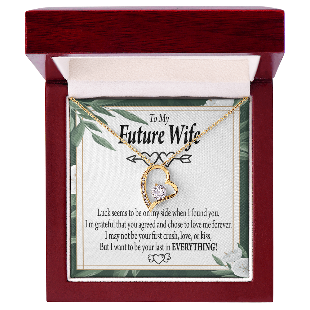 To My Fiancee My Last Forever Necklace w Message Card-Express Your Love Gifts