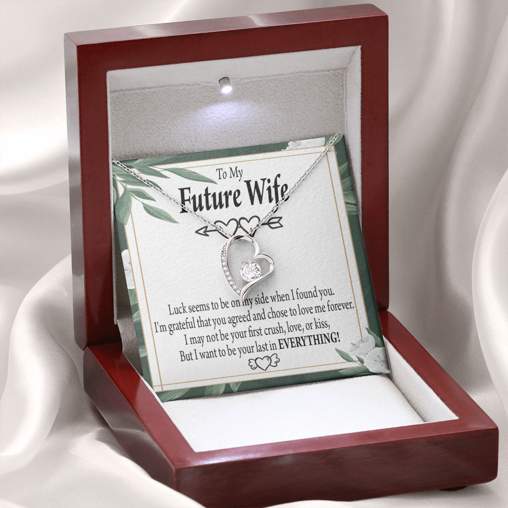 To My Fiancee My Last Forever Necklace w Message Card-Express Your Love Gifts