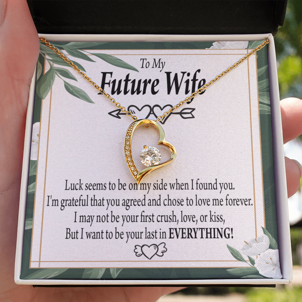 To My Fiancee My Last Forever Necklace w Message Card-Express Your Love Gifts