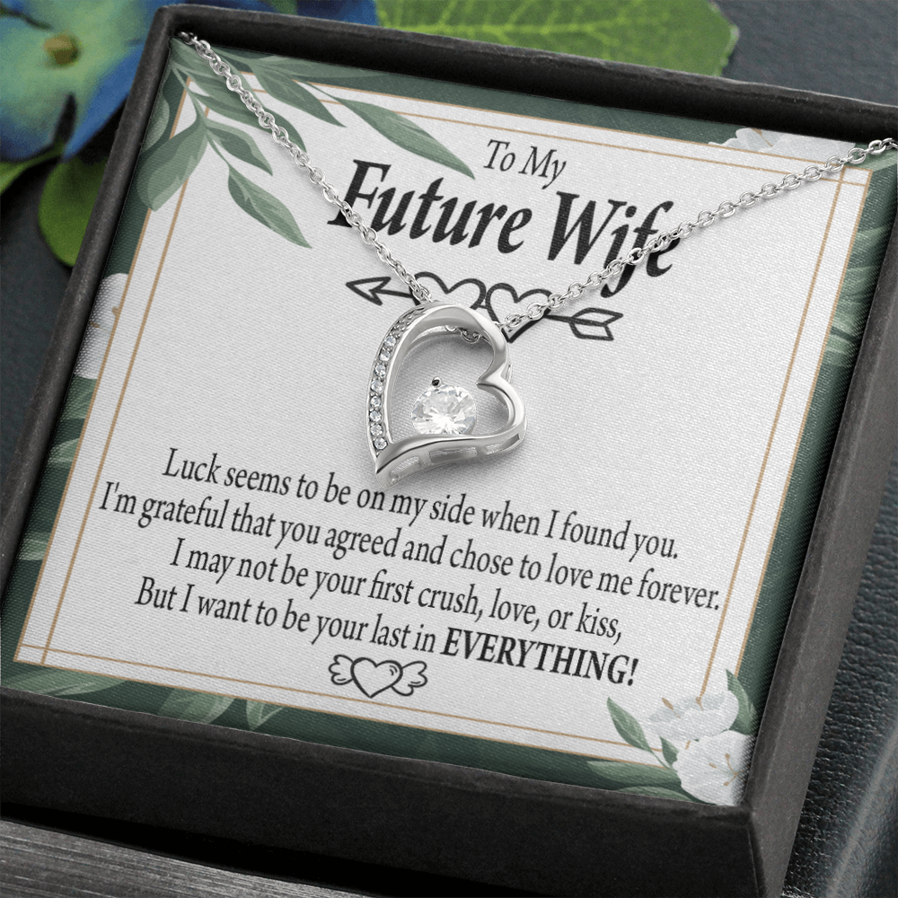 To My Fiancee My Last Forever Necklace w Message Card-Express Your Love Gifts