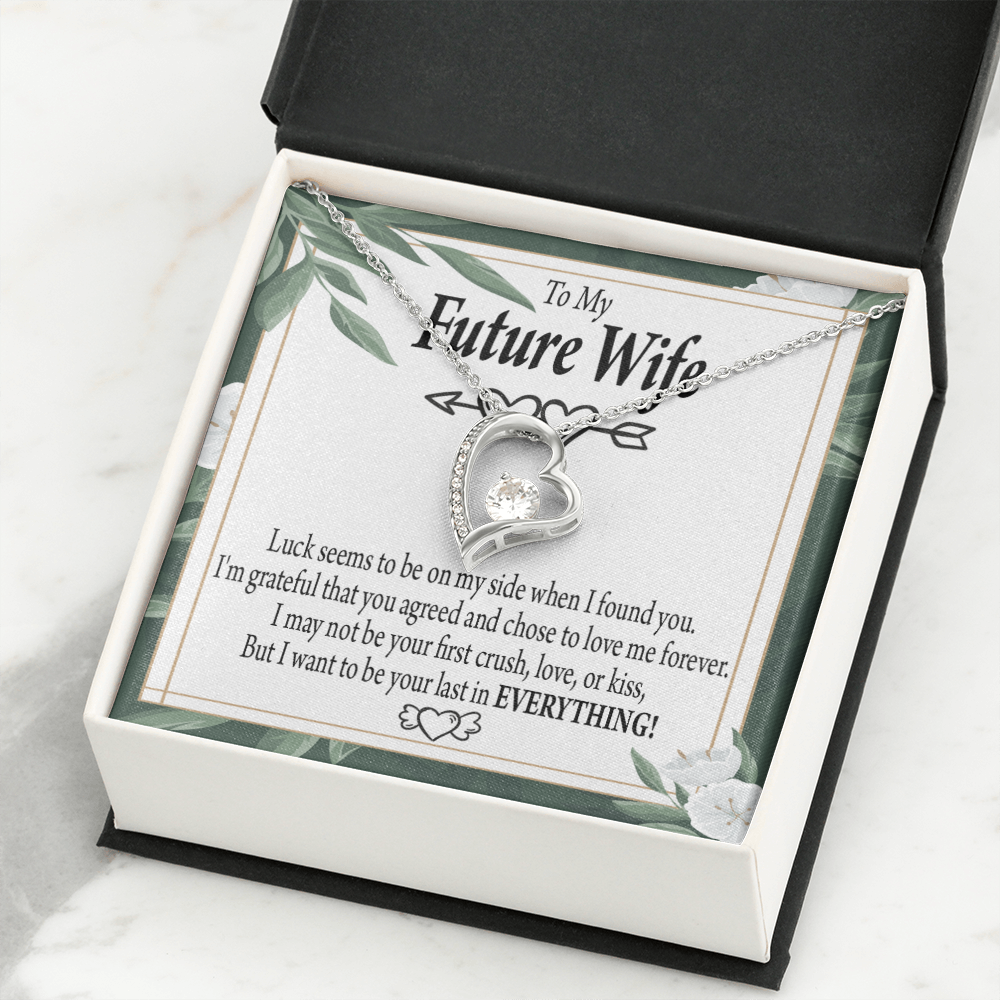 To My Fiancee My Last Forever Necklace w Message Card-Express Your Love Gifts