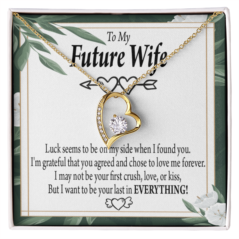 To My Fiancee My Last Forever Necklace w Message Card-Express Your Love Gifts