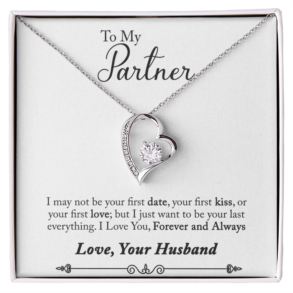 To My Fiancee My Partner Forever Necklace w Message Card-Express Your Love Gifts