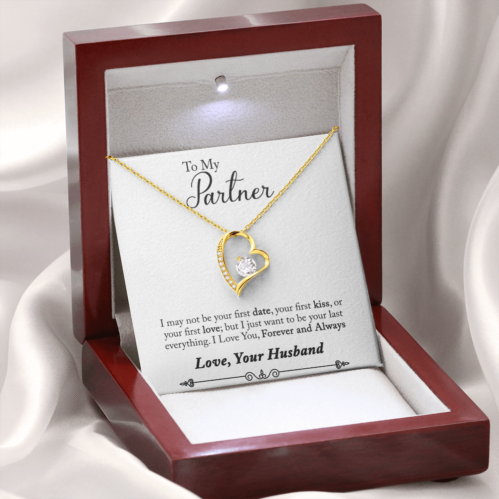 To My Fiancee My Partner Forever Necklace w Message Card-Express Your Love Gifts