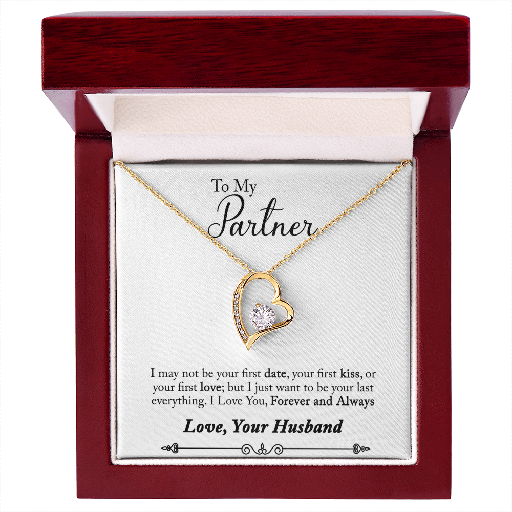 To My Fiancee My Partner Forever Necklace w Message Card-Express Your Love Gifts