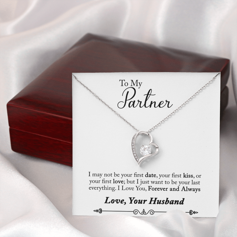 To My Fiancee My Partner Forever Necklace w Message Card-Express Your Love Gifts