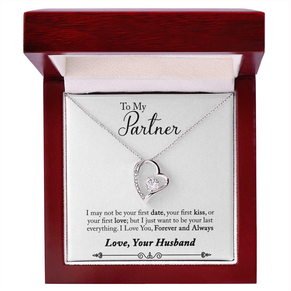 To My Fiancee My Partner Forever Necklace w Message Card-Express Your Love Gifts