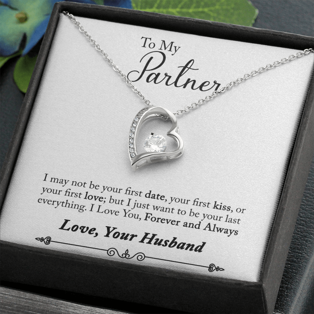 To My Fiancee My Partner Forever Necklace w Message Card-Express Your Love Gifts