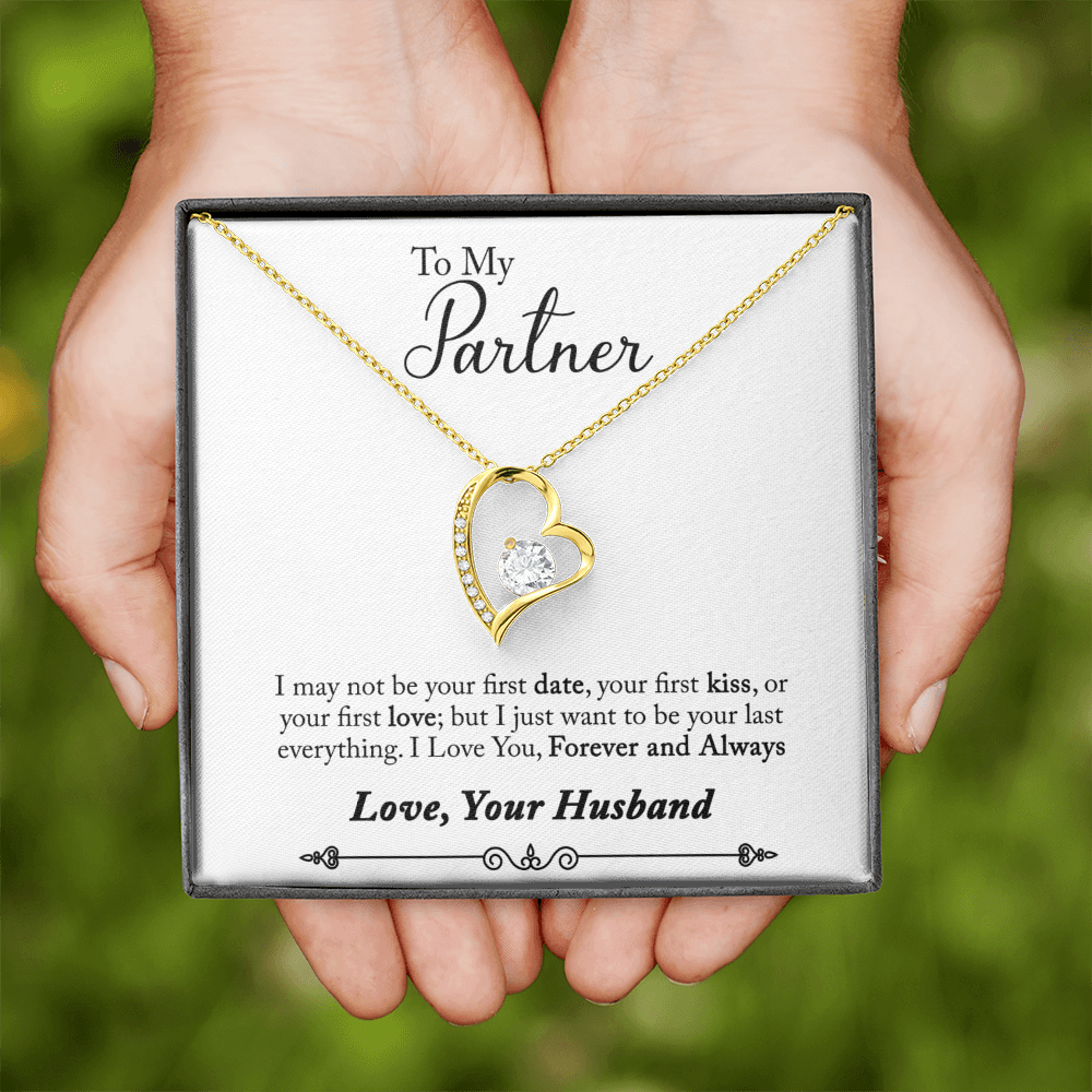 To My Fiancee My Partner Forever Necklace w Message Card-Express Your Love Gifts