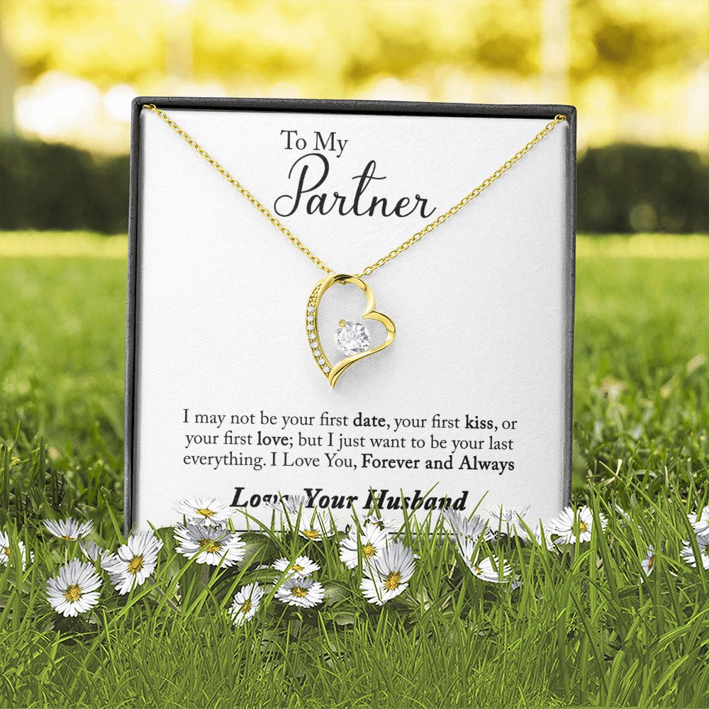 To My Fiancee My Partner Forever Necklace w Message Card-Express Your Love Gifts