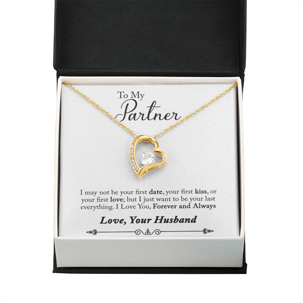 To My Fiancee My Partner Forever Necklace w Message Card-Express Your Love Gifts