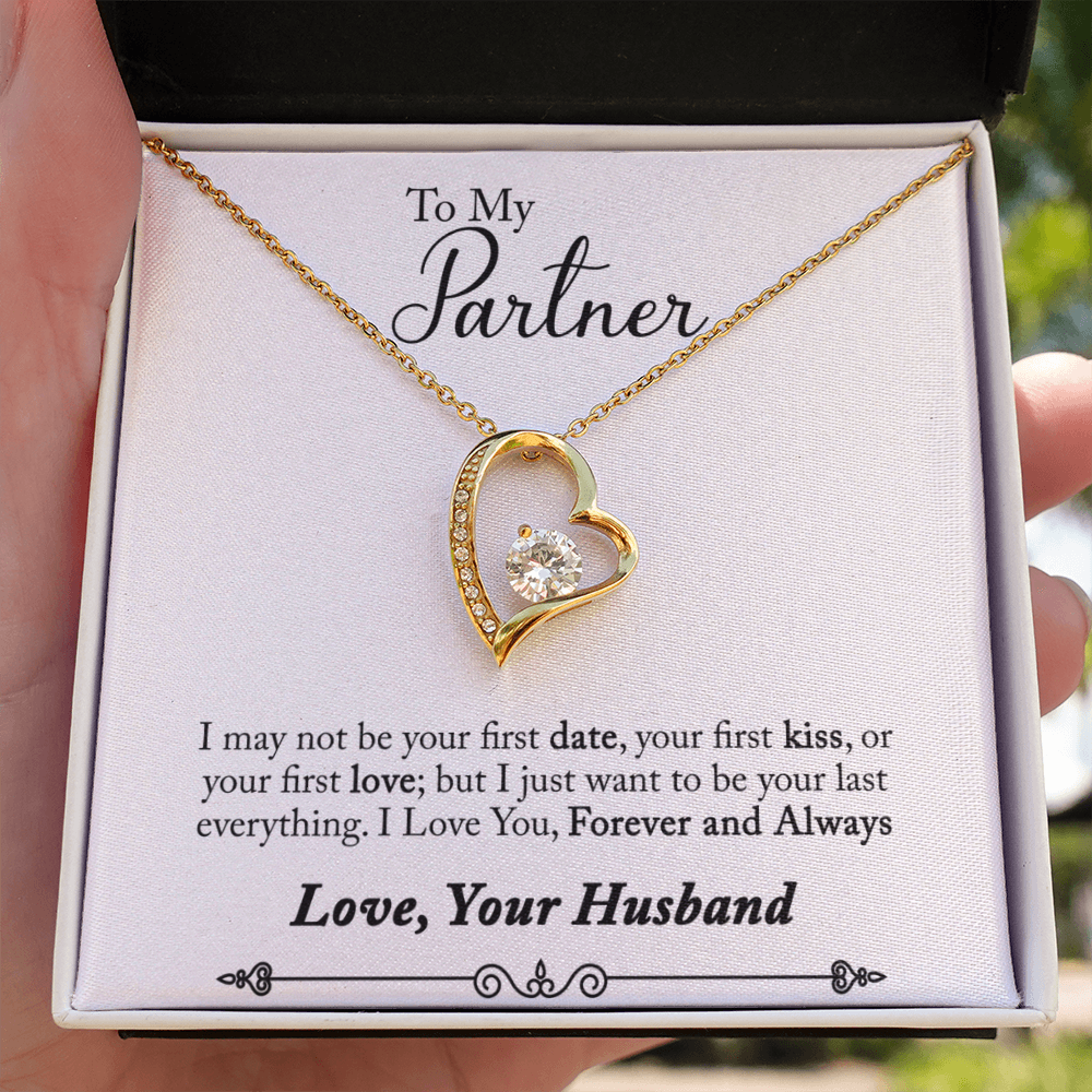 To My Fiancee My Partner Forever Necklace w Message Card-Express Your Love Gifts